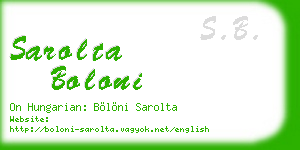 sarolta boloni business card