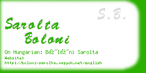 sarolta boloni business card